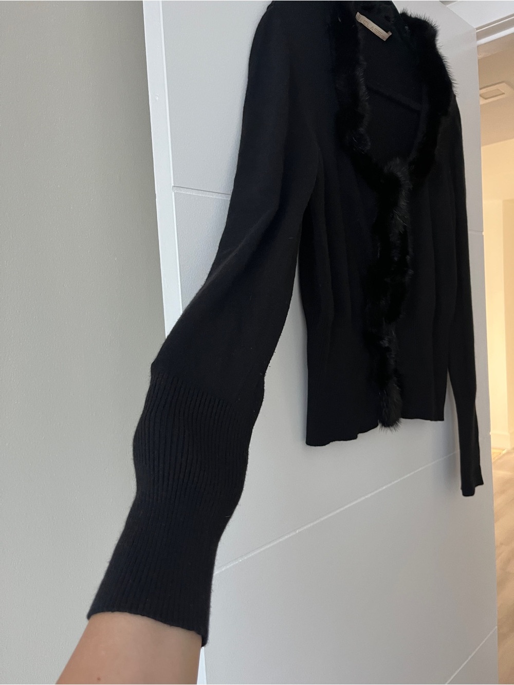 Class Roberto Cavalli Mink Fur Trim Angora Cardigan Black Italy Women’s US 14 - Picture 2 of 14